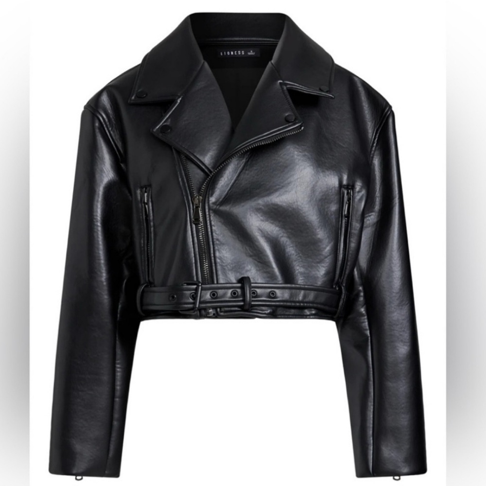 Lioness Staten Black Vegan Motorcycle Buckle Jacket - NWT - Picture 2 of 5